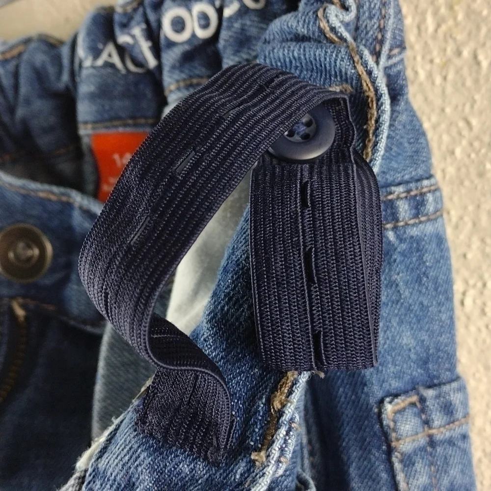 Children's Place Blue Medium Wash Five Pocket Mid Rise Button Zip Boot Cut Jeans